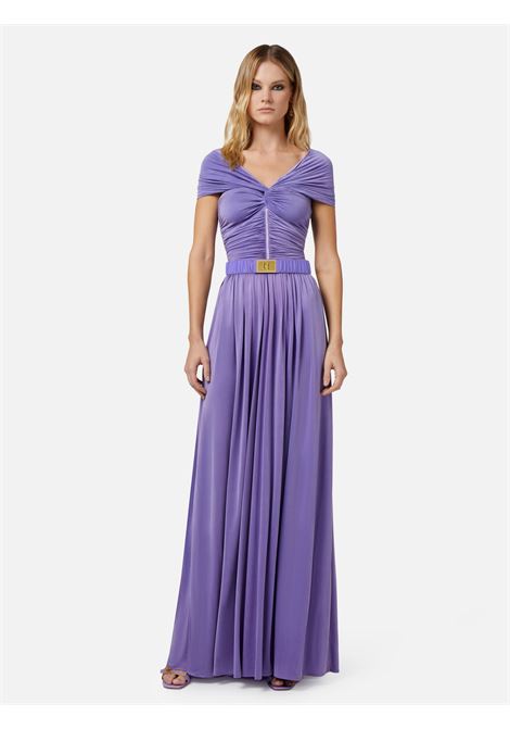 Abito red carpet in jersey con motivo di nodo Elisabetta Franchi ELISABETTA FRANCHI | Abiti | AB61642E2AS6